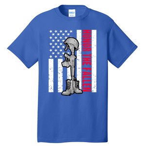 Honor The Fallen Memorial Day American Flag Great Gift Tall T-Shirt