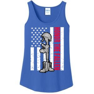 Honor The Fallen Memorial Day American Flag Great Gift Ladies Essential Tank