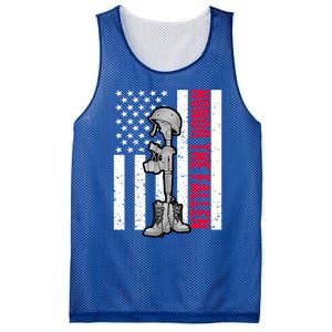 Honor The Fallen Memorial Day American Flag Great Gift Mesh Reversible Basketball Jersey Tank