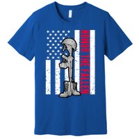 Honor The Fallen Memorial Day American Flag Great Gift Premium T-Shirt