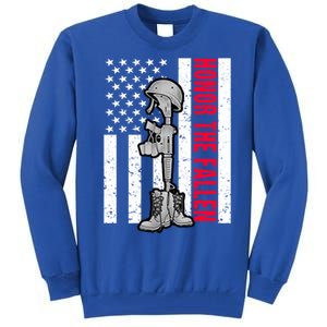 Honor The Fallen Memorial Day American Flag Great Gift Tall Sweatshirt