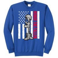 Honor The Fallen Memorial Day American Flag Great Gift Tall Sweatshirt