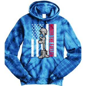 Honor The Fallen Memorial Day American Flag Great Gift Tie Dye Hoodie