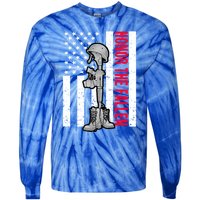 Honor The Fallen Memorial Day American Flag Great Gift Tie-Dye Long Sleeve Shirt