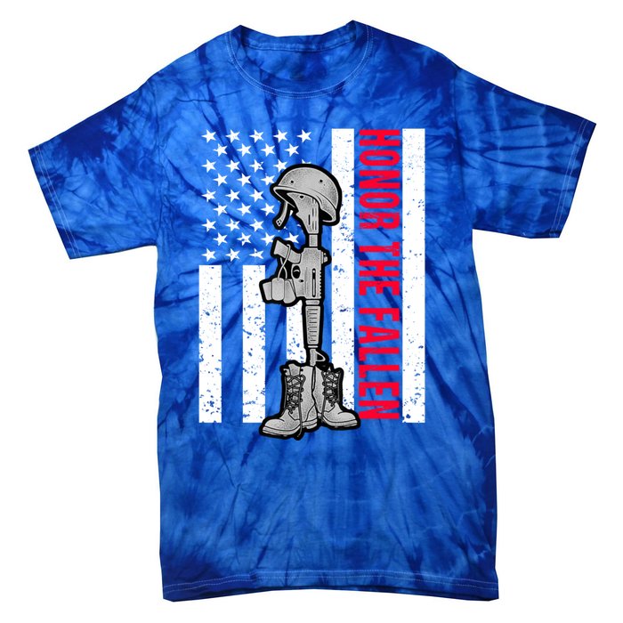 Honor The Fallen Memorial Day American Flag Great Gift Tie-Dye T-Shirt