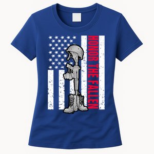 Honor The Fallen Memorial Day American Flag Great Gift Women's T-Shirt