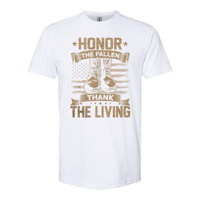 Honor The Fallen Thank The Living Memorial Day Veterans Day Great Gift Softstyle® CVC T-Shirt