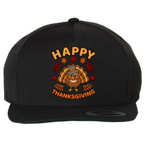 Happy Thanksgiving Funny Turkey Family Graphic Gift Wool Snapback Cap