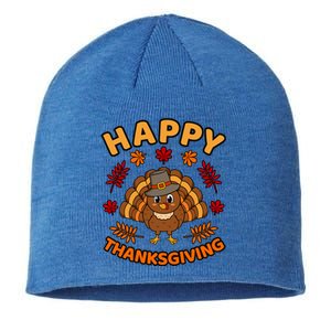 Happy Thanksgiving Funny Turkey Family Graphic Gift Sustainable Beanie