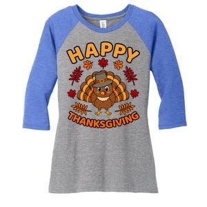 Happy Thanksgiving Funny Turkey Family Graphic Gift Women's Tri-Blend 3/4-Sleeve Raglan Shirt