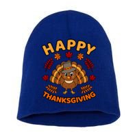 Happy Thanksgiving Funny Turkey Family Graphic Gift Short Acrylic Beanie