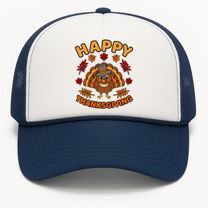 Happy Thanksgiving Funny Turkey Family Graphic Gift Trucker Hat