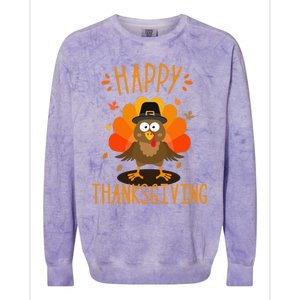 Happy Thanksgiving For Turkey Day Family Dinner Funny Gift Colorblast Crewneck Sweatshirt