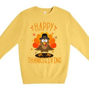 Happy Thanksgiving For Turkey Day Family Dinner Funny Gift Premium Crewneck Sweatshirt