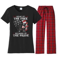 Honor the Fallen Veteran Themed Military Support Memorial Women's Flannel Pajama Set