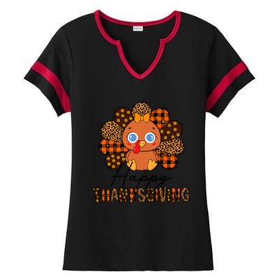 Happy Thanksgiving Funny Turkey Day Autumn Grateful Thankful Gift Ladies Halftime Notch Neck Tee