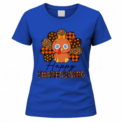 Happy Thanksgiving Funny Turkey Day Autumn Grateful Thankful Gift Women's T-Shirt