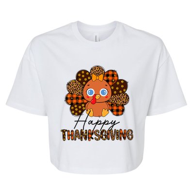 Happy Thanksgiving Funny Turkey Day Autumn Grateful Thankful Gift Bella+Canvas Jersey Crop Tee