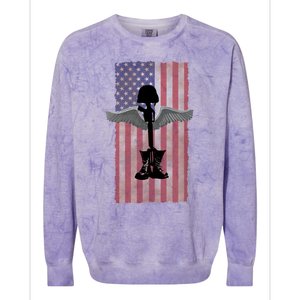 Honor The Fallen Thank The Living Military Brother Sister Gift Colorblast Crewneck Sweatshirt