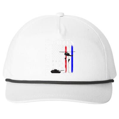 Honor The Fallen Thank The Living Memorial Veteran Thank You Snapback Five-Panel Rope Hat