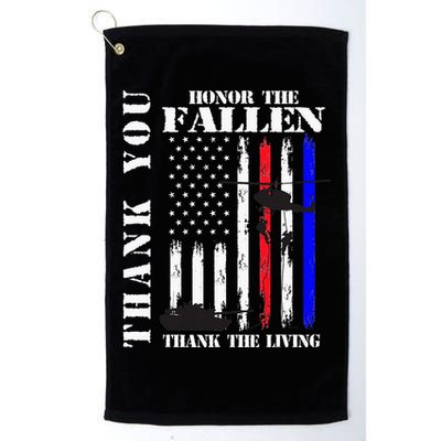 Honor The Fallen Thank The Living Memorial Veteran Thank You Golf Towel