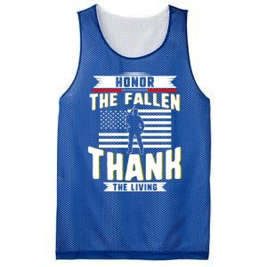 Honor The Fallen Thank Living Memorial Day Military May 25th Gift Mesh Reversible Basketball Jersey Tank