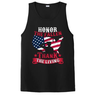 Honor The Fallen Thank The Living Proudly Support Our Troops Gift PosiCharge Competitor Tank