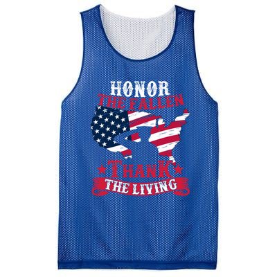 Honor The Fallen Thank The Living Proudly Support Our Troops Gift Mesh Reversible Basketball Jersey Tank