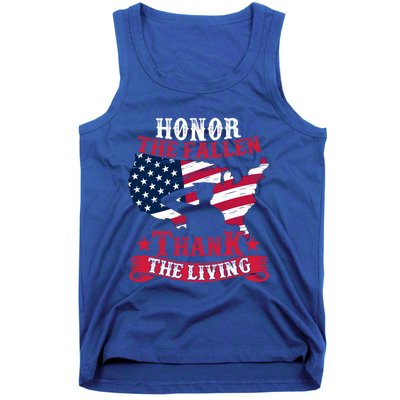 Honor The Fallen Thank The Living Proudly Support Our Troops Gift Tank Top