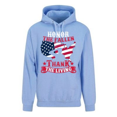 Honor The Fallen Thank The Living Proudly Support Our Troops Gift Unisex Surf Hoodie