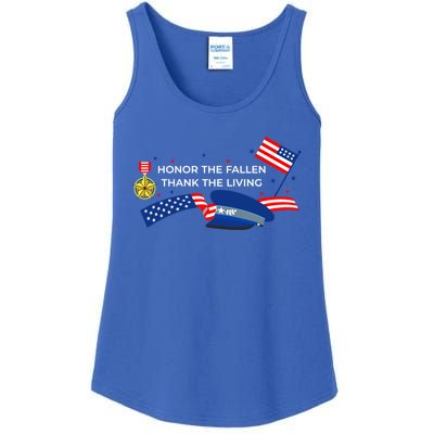 Honor The Fallen Thank The Living Funny Gift Ladies Essential Tank