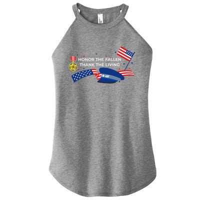 Honor The Fallen Thank The Living Funny Gift Women’s Perfect Tri Rocker Tank