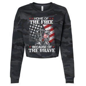 Honor The Fallen Veteran Themed Military Support Memorial Gift Cropped Pullover Crew