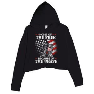 Honor The Fallen Veteran Themed Military Support Memorial Gift Crop Fleece Hoodie