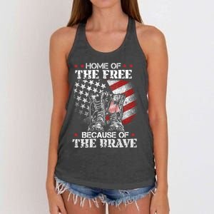 Honor The Fallen Veteran Themed Military Support Memorial Gift Women's Knotted Racerback Tank