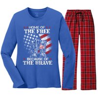 Honor The Fallen Veteran Themed Military Support Memorial Gift Women's Long Sleeve Flannel Pajama Set 