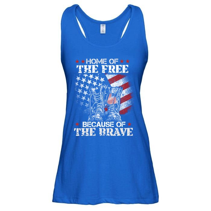 Honor The Fallen Veteran Themed Military Support Memorial Gift Ladies Essential Flowy Tank