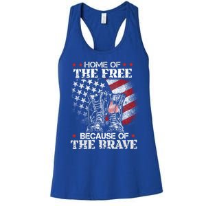 Honor The Fallen Veteran Themed Military Support Memorial Gift Women's Racerback Tank