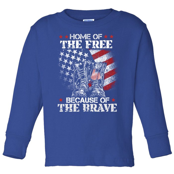 Honor The Fallen Veteran Themed Military Support Memorial Gift Toddler Long Sleeve Shirt