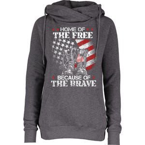 Honor The Fallen Veteran Themed Military Support Memorial Gift Womens Funnel Neck Pullover Hood