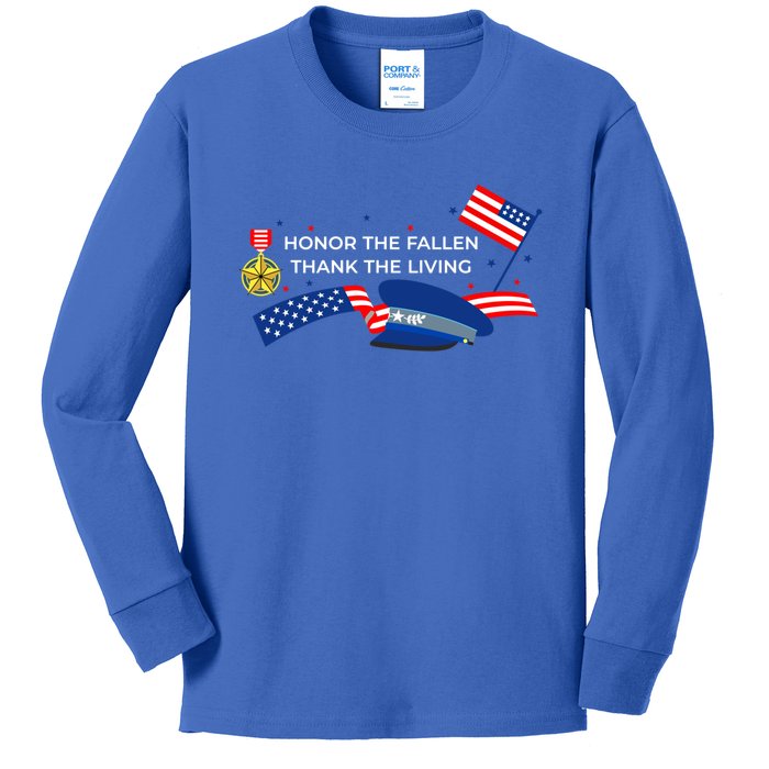 Honor The Fallen Thank The Living Meaningful Gift Kids Long Sleeve Shirt