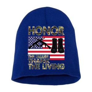 Honor The Fallen Thank The Living Memorial Day Decorations Funny Gift Short Acrylic Beanie