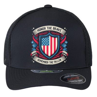 Honor The Fallen Veteran Military Veterans Day Flexfit Unipanel Trucker Cap