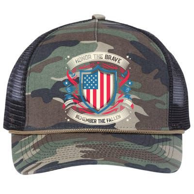 Honor The Fallen Veteran Military Veterans Day Retro Rope Trucker Hat Cap