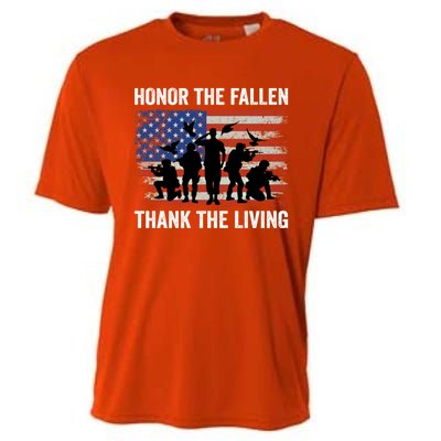 Honor The Fallen Thank The Living Soldiers Memorial Day Meaningful Gift Cooling Performance Crew T-Shirt