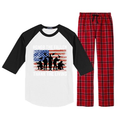 Honor The Fallen Thank The Living Soldiers Memorial Day Meaningful Gift Raglan Sleeve Pajama Set