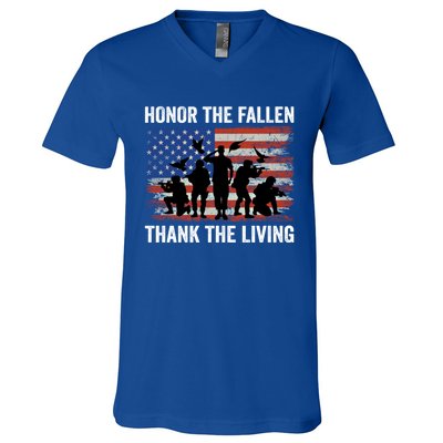 Honor The Fallen Thank The Living Soldiers Memorial Day Meaningful Gift V-Neck T-Shirt