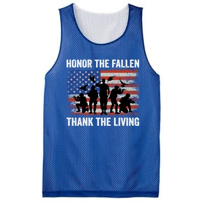 Honor The Fallen Thank The Living Soldiers Memorial Day Meaningful Gift Mesh Reversible Basketball Jersey Tank