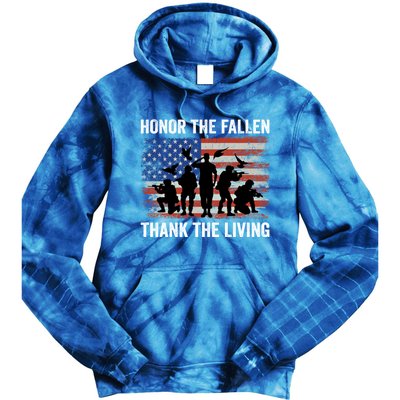 Honor The Fallen Thank The Living Soldiers Memorial Day Meaningful Gift Tie Dye Hoodie