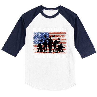 Honor The Fallen Thank The Living Soldiers Memorial Day Meaningful Gift Baseball Sleeve Shirt